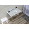 Kingston Brass 36 Carrara Marble Console Sink with Stainless Steel Legs, Marble WhitePolished Chrome LMS3622M81ST - alternate 6